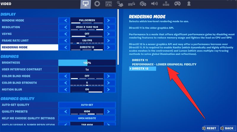 Enable Lower Graphical Fidelity