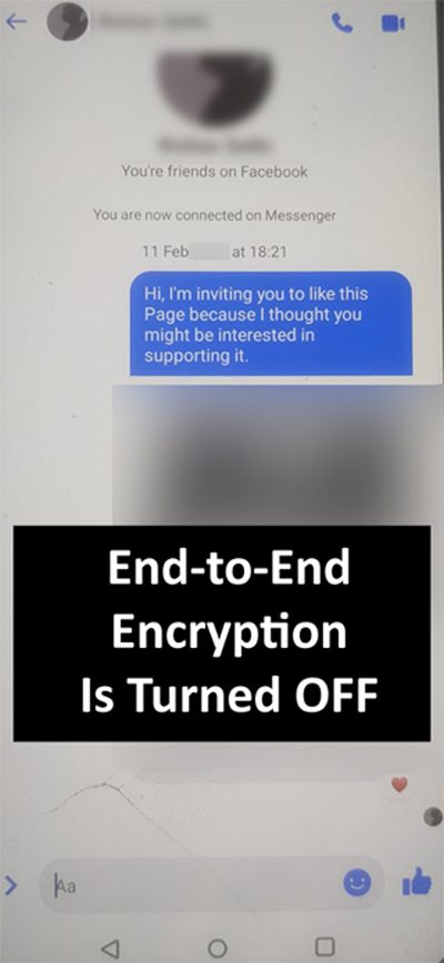 How to disable end to end encryption in Messenger