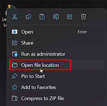 Open File Location of League of Legends