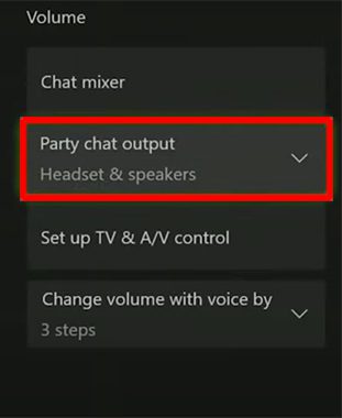 Set Party chat output to Headset and speakers