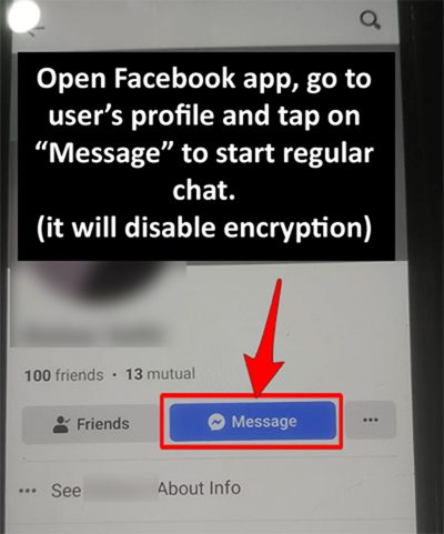 Turn off end to end encryption on Messenger