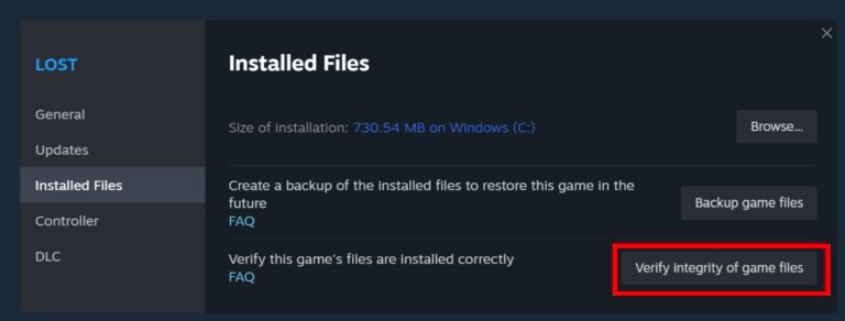 Verify Integrity of game files