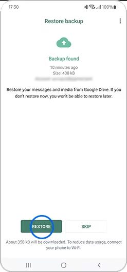 Restore WhatsApp Chats From on Android