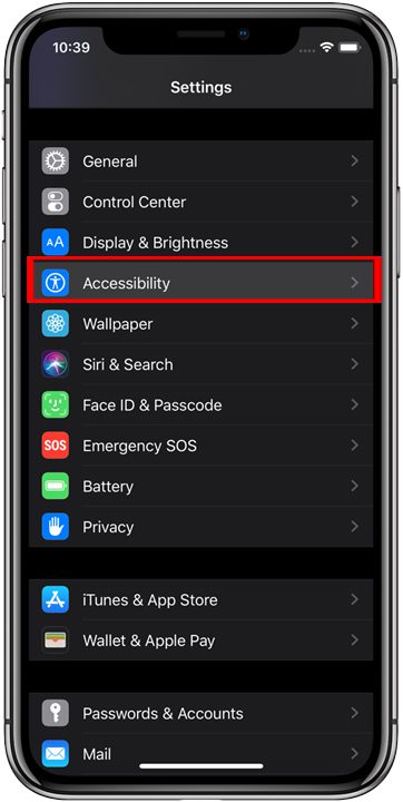 Tap on Accessibility