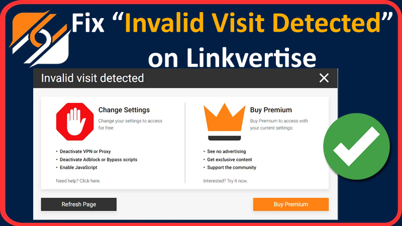 How To Bypass Invalid Visit Detected on Linkvertise
