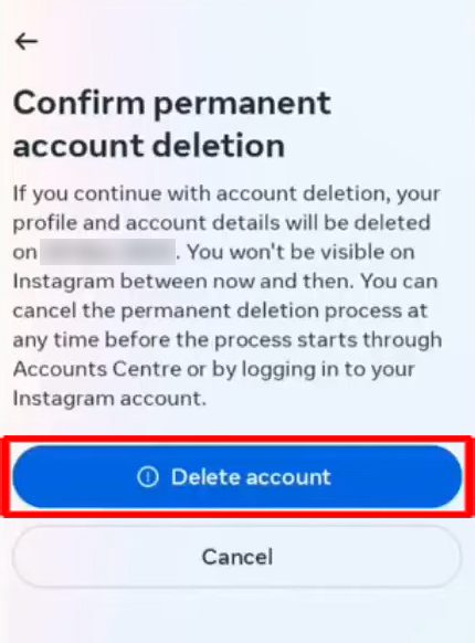 How to delete Instagram account on Phone