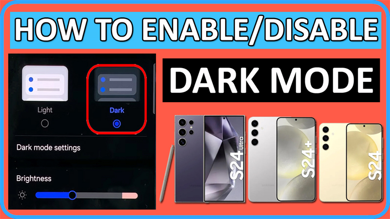 How To Turn On and OFF Dark Mode on SAMSUNG Galaxy S24 Ultra, S24 Plus, S24