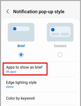 Allow Apps To Show As Brief