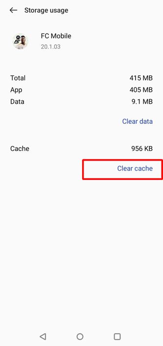 Clear Cache of FC Mobile on Android