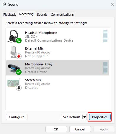 Select your microphone
