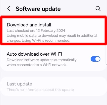 Update Samsung S24 Ultra Software