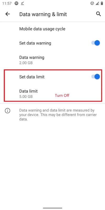 Disable Mobile Data Limit For Apps