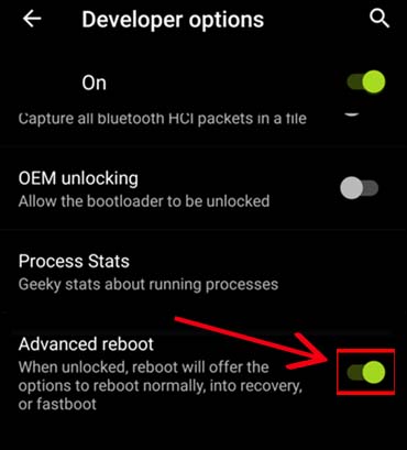 Enable Advanced Reboot with Developer Options on Samsung S24 phone