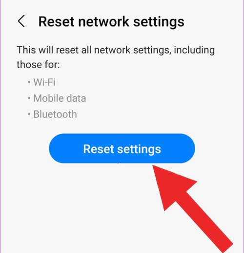 Reset settings on Android