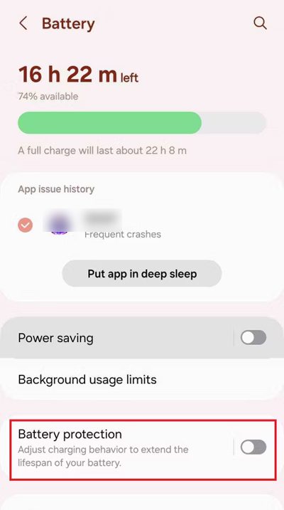 Disable Battery Protection