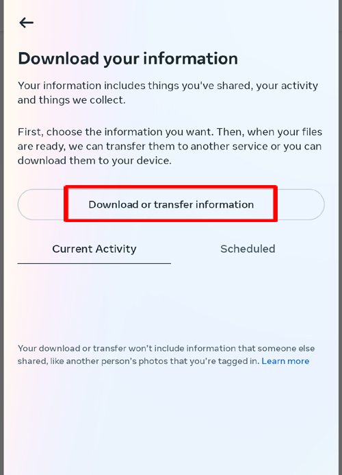 Download your Information