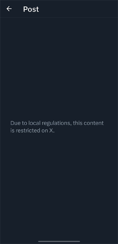 Fix Due To Local Regulations this Content Is Restricted on X